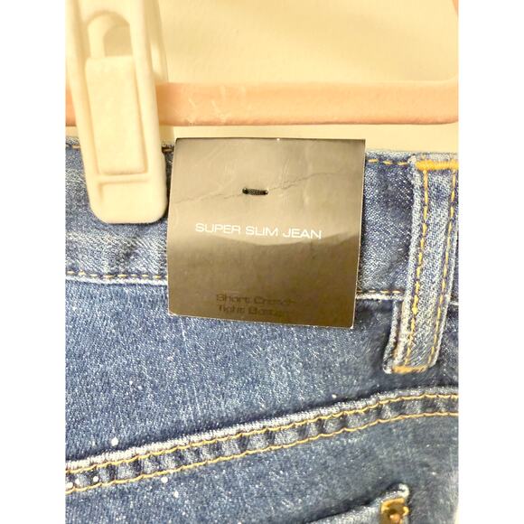 NWT Dsquared2 Button Fly Super Slim Distressed Skinny Jeans Blue Women's Size 30 - Picture 7 of 8